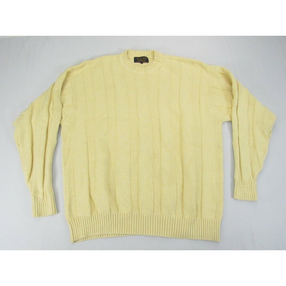 Vintage Brooks Brothers Cable Sweater Mens XL Cream Cotton Knit Beige‎ Fisherman - Picture 1 of 6